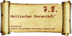 Holitscher Bereniké névjegykártya